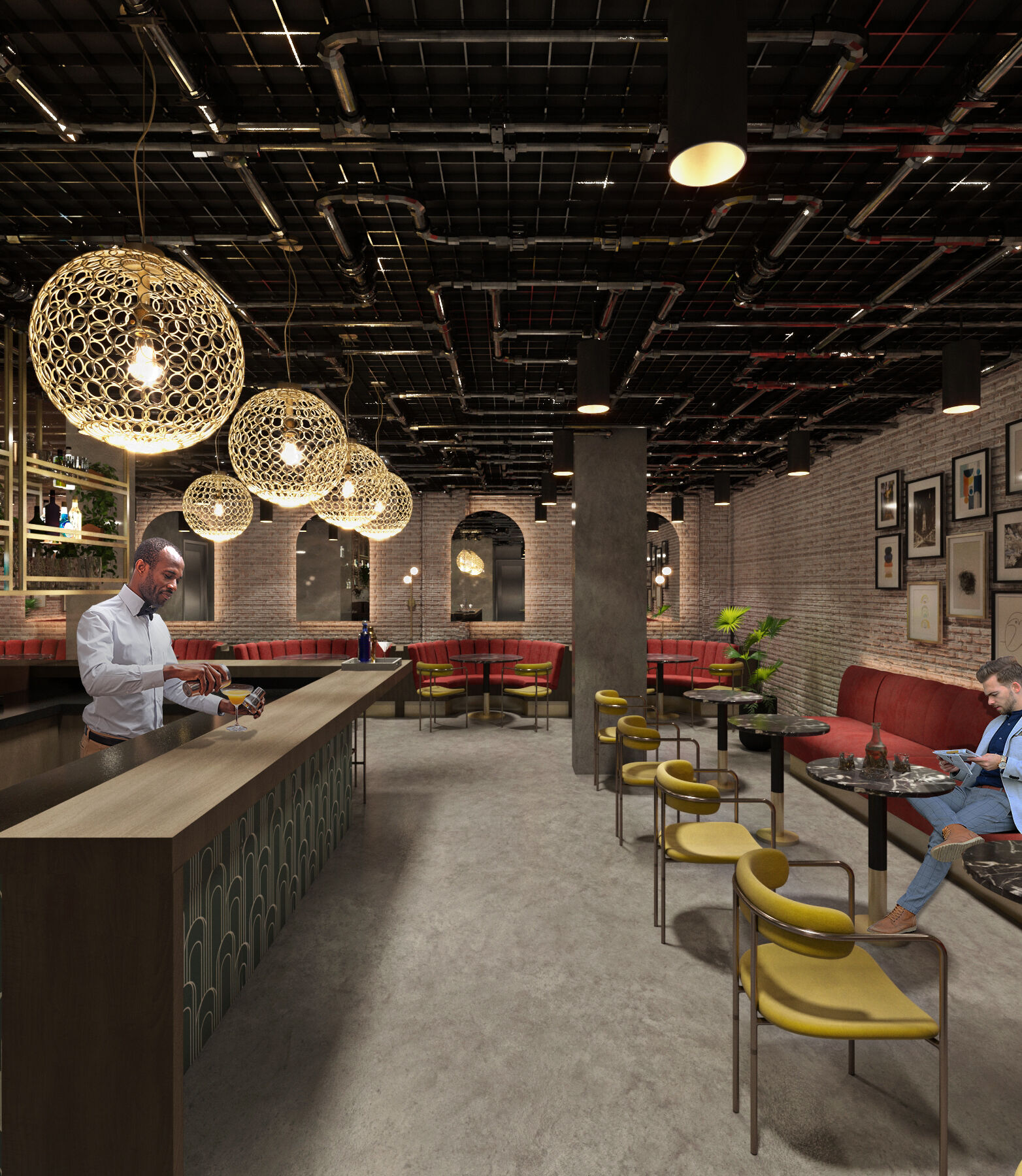 Kids' club at 26-25 4th St, Astoria - soft play surfaces and warm wood millwork.